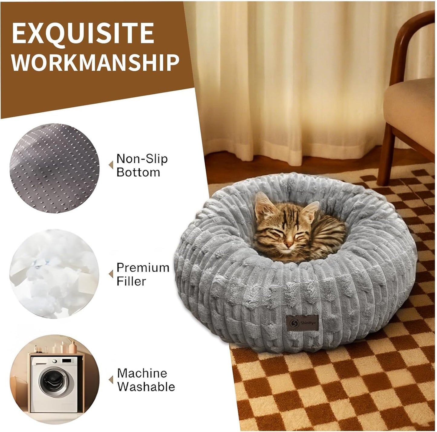 Shiropaws ™ Calming Donut Cat Bed