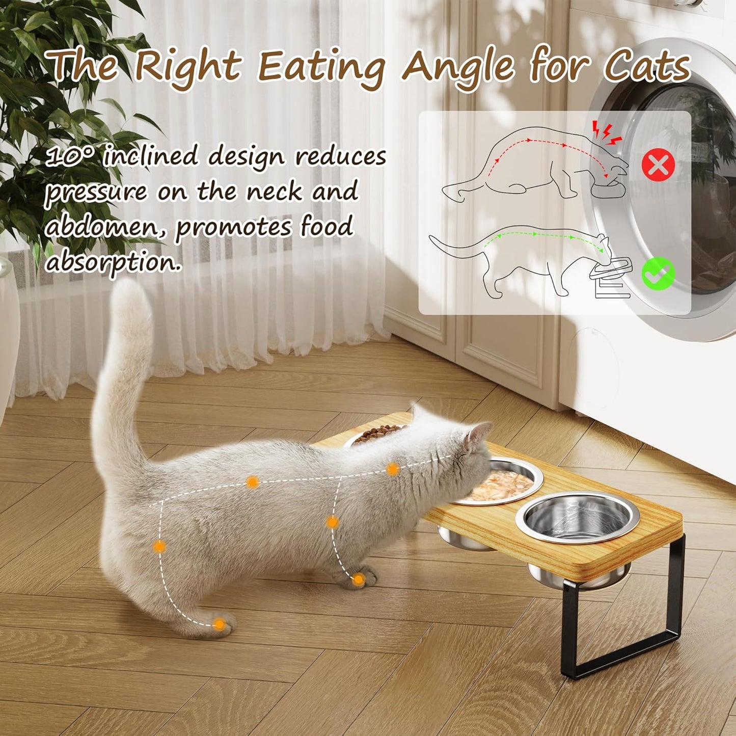 Shiropaws ™ Cat Bowls with Stand