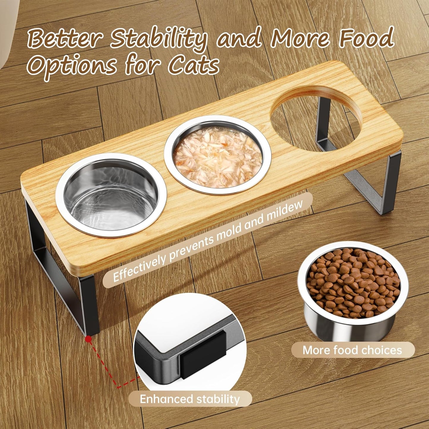 Shiropaws ™ Cat Bowls with Stand